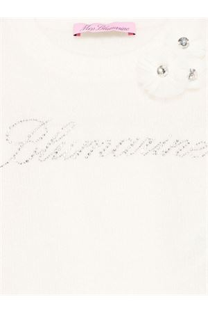 Maglione in misto lana bianco crema MISS BLUMARINE KIDS | IF4088MA39P10602